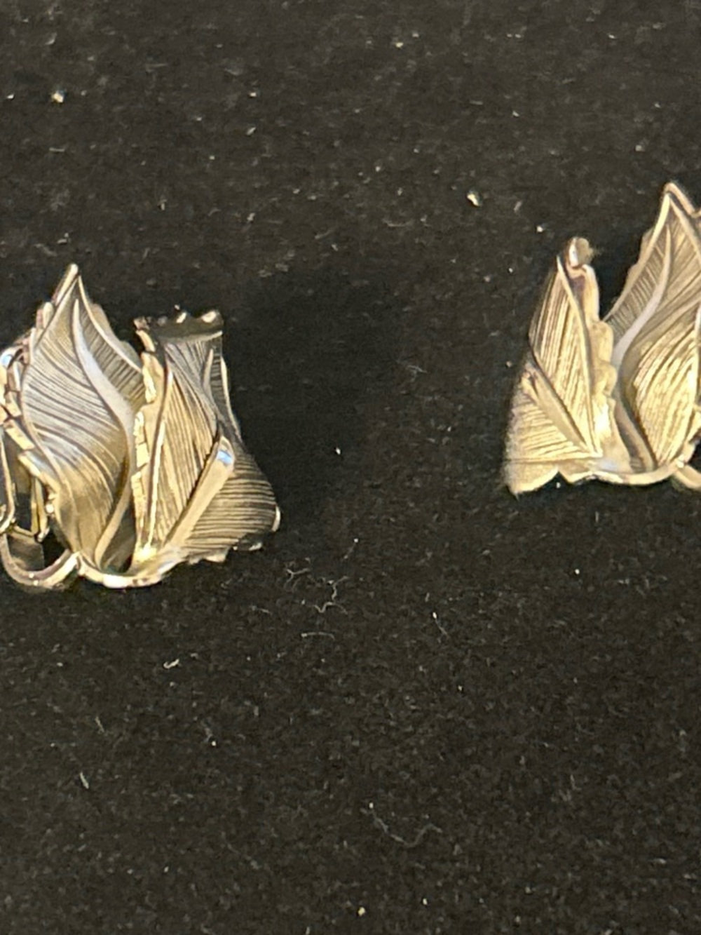 Textured Silver Leaf Clip-On Earrings for Women